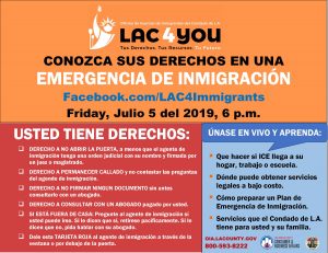 Know Your Rights Flyer in Spanish